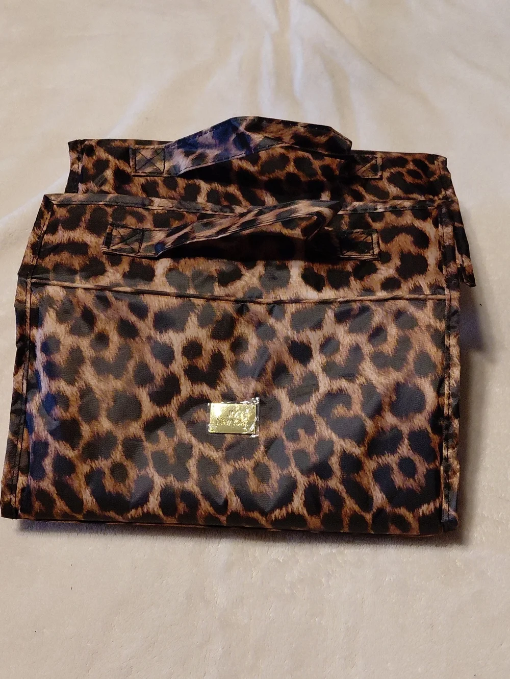 Leopard Print Cosmetic Tote Bag - Brown